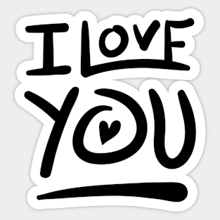 I Love You Black Sticker